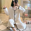 3色 ルームウェア ワンピース パジャマ レディース かわいい ラブリー さくらんぼ柄 くま 部屋着 寝巻き ナイトウェア 長袖 ロング ロング丈 熊 クマ キ...