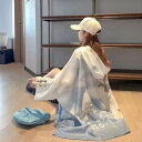 2色 ロング丈 トップス レディース フード付き プルオーバー 薄手 空 雲 鳥 グラデーション 長袖 ゆったり グレー 白 青 ブルー 個性的 面白い カジュアル 大きいサイズ 2XL ア可愛い スタイリッシュ 春 夏 袖あり パーカー ゆるカジ ダボダボ ルーズ ラフ スポーティー 韓国