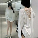 4色 トップス Tシャツ ロンT レディース 長袖 袖あり ミドル丈 白 黒 グレー ピンク ホワイト ブラック おしゃれ 無地 プルオーバー ラウンドネック カジュアル S M L 可愛い こなれ感 ゆったり コーデ 通学 学生 通勤 OL 10代 20代 春 夏 秋 トレンド インスタ映え 韓国