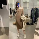 3色 カットアウト ニットワンピース リブ ハイネック Aライン バイカラー 長袖 オープンショルダー 切り替え 大人可愛い カジュアル シンプル かわいい お...