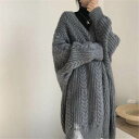 5色 ニット ロングカーディガン アウター ミモレ丈 セーター 長袖 ケーブル編み Vネック もちもち 羽織り かわいい 大人可愛い きれいめ シンプル おしゃ...