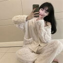 2色 もこもこ ルームウェア セットアップ ツーピース 上下セット きれいめ エレガント ふわふわ 個性的 暖かい 可愛い ラブリー キュート 秋冬 着る毛布 ...