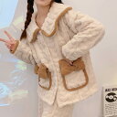 もこもこ ルームウェア パジャマ 着る毛布 部屋着 お家コーデ ふわふわ モコモコ 秋 冬 ナイトウェア 上下セット セットアップ 2点セット かわいい 大人可...