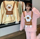 4色 もこもこ ルームウェア 上下セット パンツ 秋冬 パジャマ モコモコ くま 熊 クマ かわいい ガーリー 個性的 おしゃれ 部屋着 着る毛布 お家コーデ ...