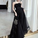 ドレス レディース パーティードレス フォーマルドレス イブニングドレス Aライン ロング チュール シフォン 透け感 シースルー フリル ハイウエスト ラグジュアリー 刺繍 袖なし キャミソール ゴールド 金 キラキラ キュート かわいい ふんわり エレガント 大きいサイズ 2XL