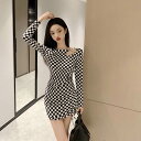 キャバ ドレス ミニ タイト レディース チェック柄 個性的 黒 白 モノトーン ブロックチェック超ミニ セクシー ワンピ おしゃれ ミニドレス キャバ嬢 タイ...