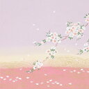 正絹ちりめん友仙　中巾（約45cm幅）観世水に桜【日本製・結婚御祝・出産祝・長寿祝・内祝・引き出物・プレゼント】