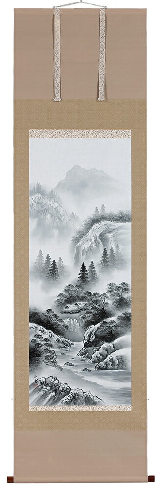掛け軸／掛軸／かけじく　水墨山水（伊藤白雲）【送料無料】【代引き手数料無料】