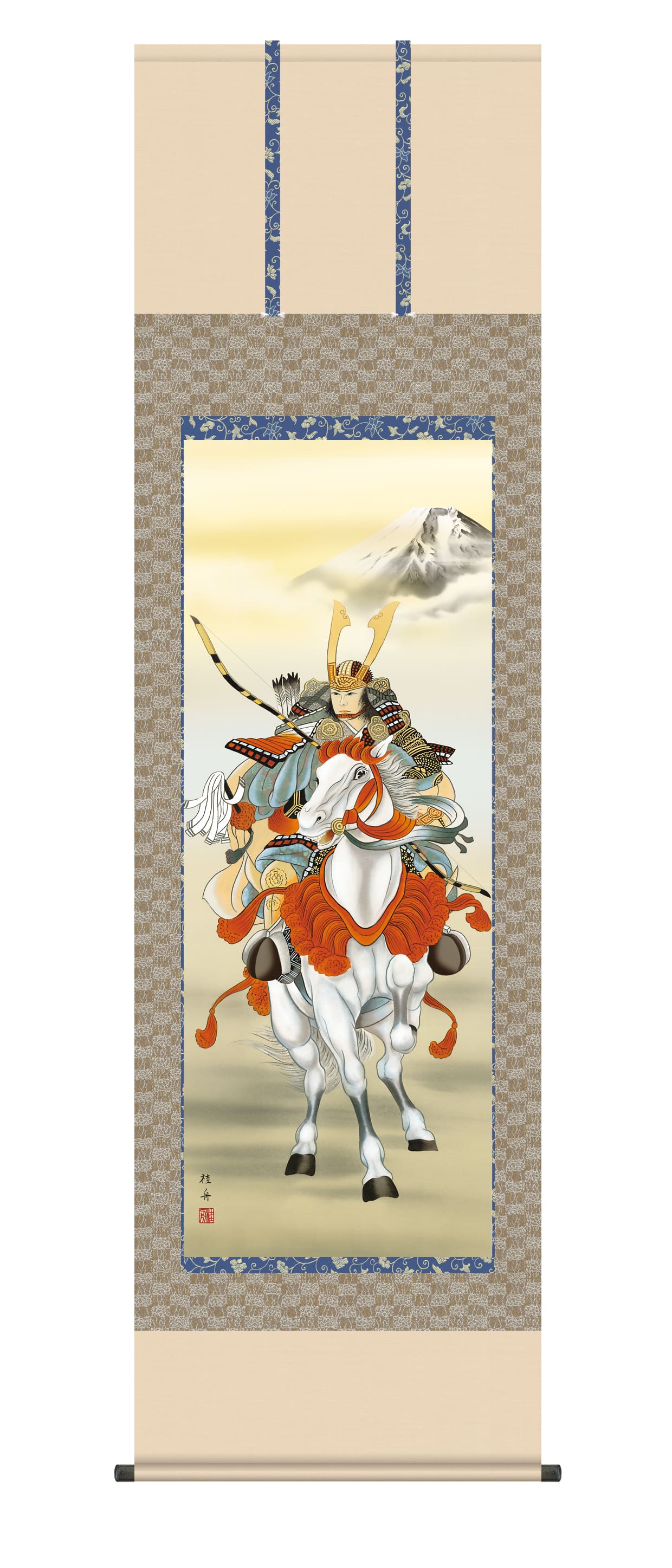 掛け軸／掛軸【武者・節句】白馬武者（長江 桂舟） 端午の節句 武者【送料無料】【代引手数料無料】