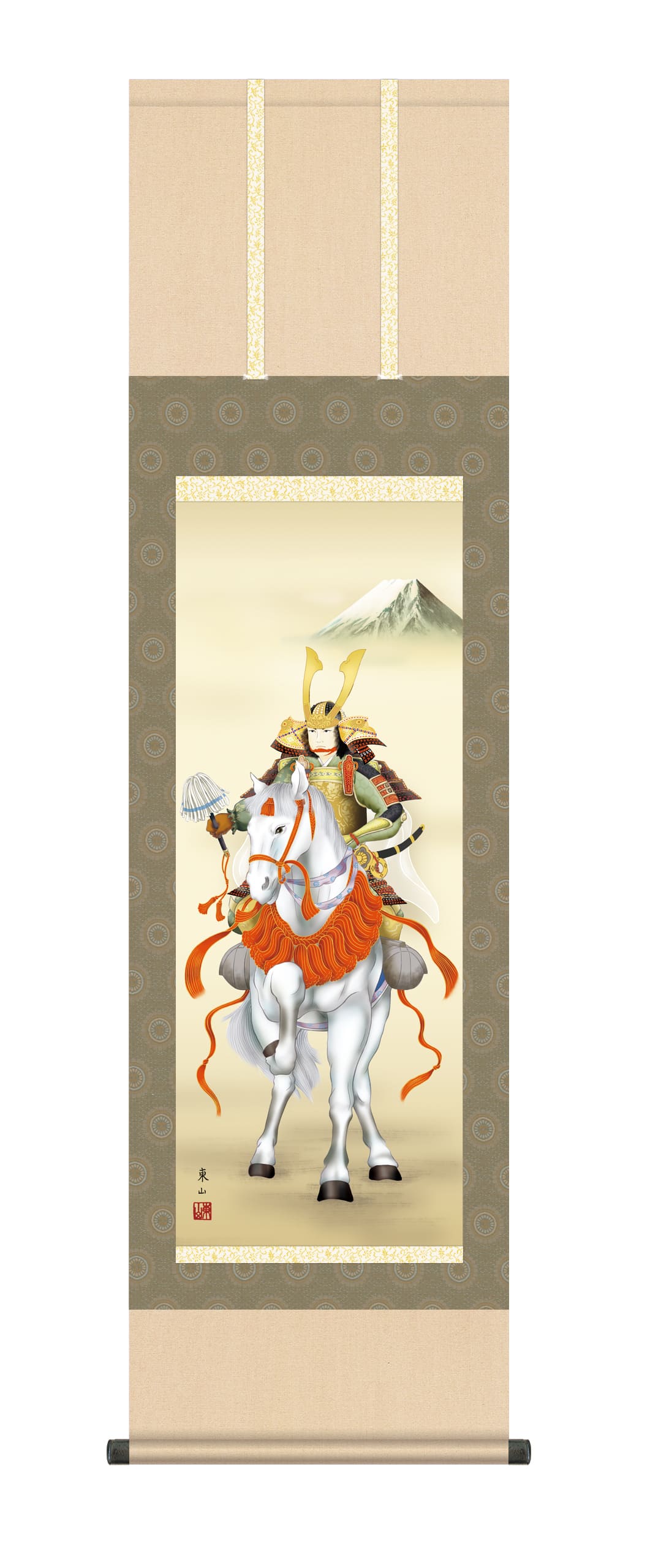 掛け軸／掛軸【武者・節句】【尺三】白馬武者（榎本 東山） 端午の節句 男の子 吉祥軸 初節句【送料無料】【代引手数料無料】