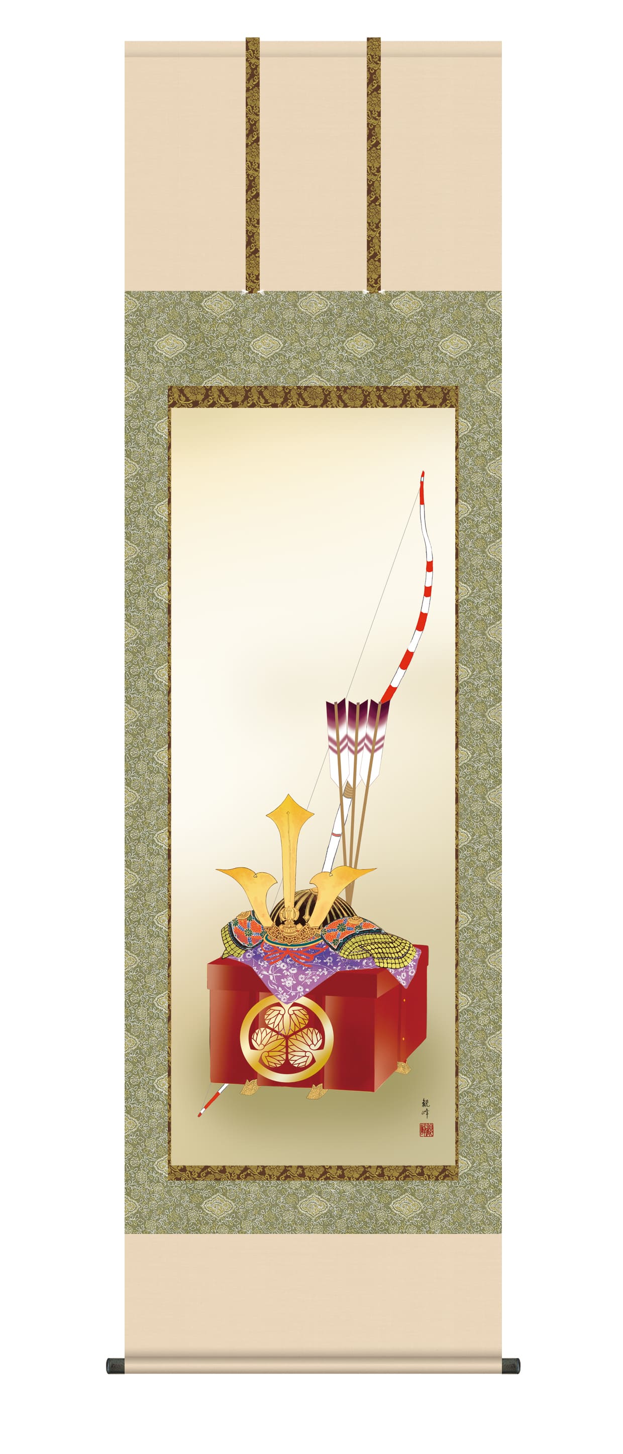 掛け軸／掛軸【節句】兜と菖蒲（山村 観峰） 端午の節句 行事飾り 兜 【送料無料】【代引手数料無料】