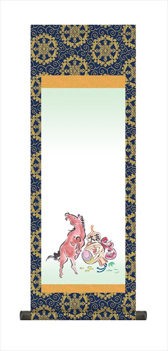 節句名入り掛け軸 【吉祥午】サイズ：小(70cm)掛軸 販売 名前旗 初節句 端午の節句 兜 鯉 名入れ【送料無料】【代引き手数料無料】