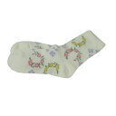 【国産 婦人用 和柄靴下】【レディース用ソックス】23-25cm山茶花 ホワイト