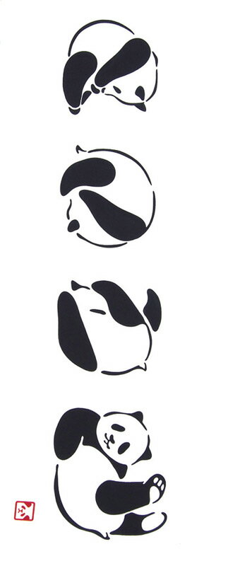 手ぬぐい[気音間]　でんぐりパンダ手ぬぐい(手拭い)・風呂敷(ふろしき)・扇子専門店