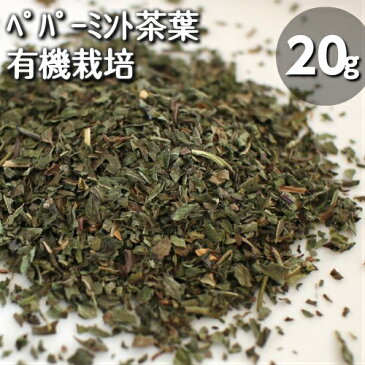 有機JAS認定♪オーガニック栽培♪メディカルハーブ♪　ペパーミント茶葉（20g）【メール便】胃腸を整える♪口臭予防にも♪偏頭痛や生理痛など痛みを和らげる♪爽やかな香りでリフレッシュ♪健康茶♪