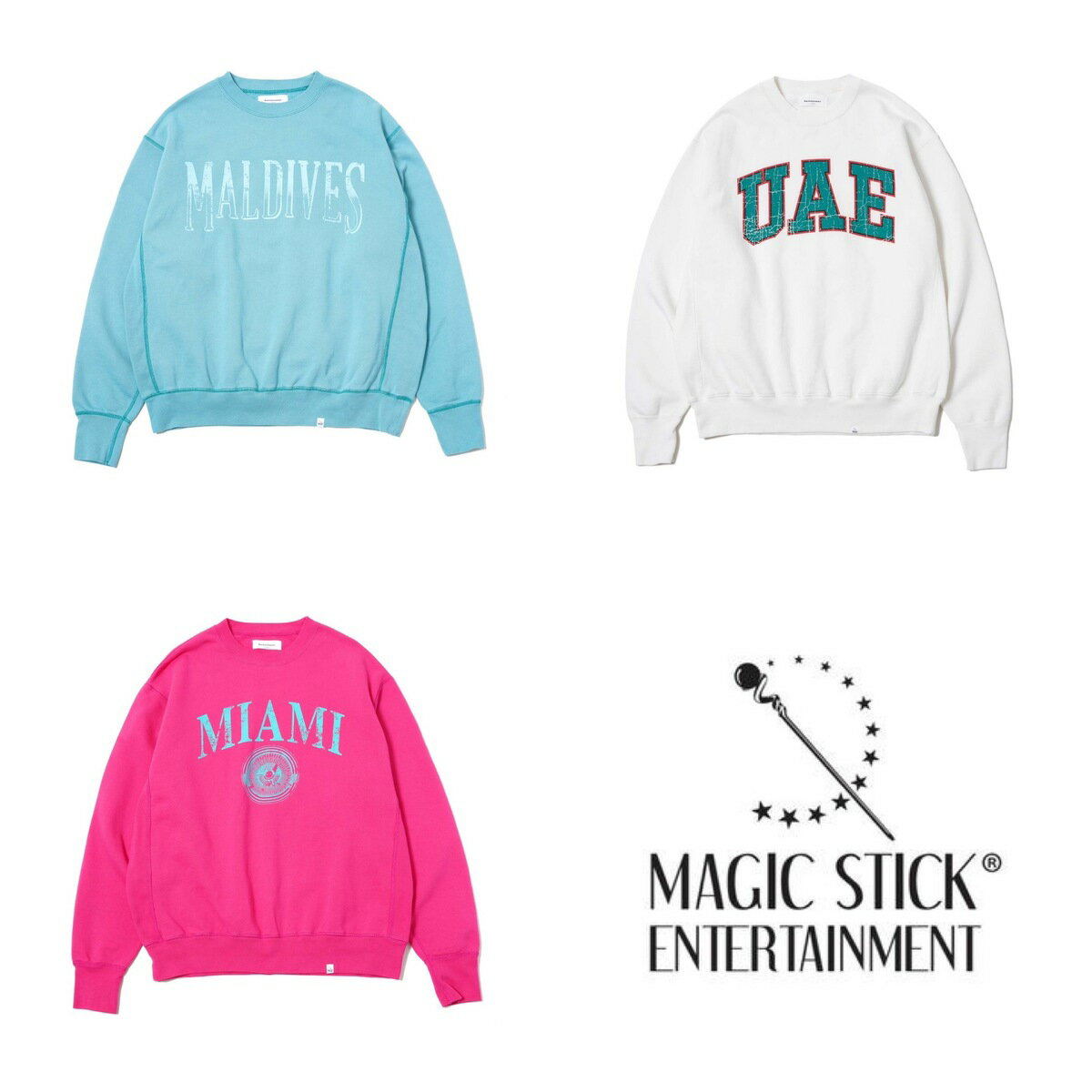 【SALE 60 OFF】MAGIC STICK MAGIC STICK WORLD TOUR CREW SWEAT 2 マジックスティック クルーネック ヴィンテージ 加工