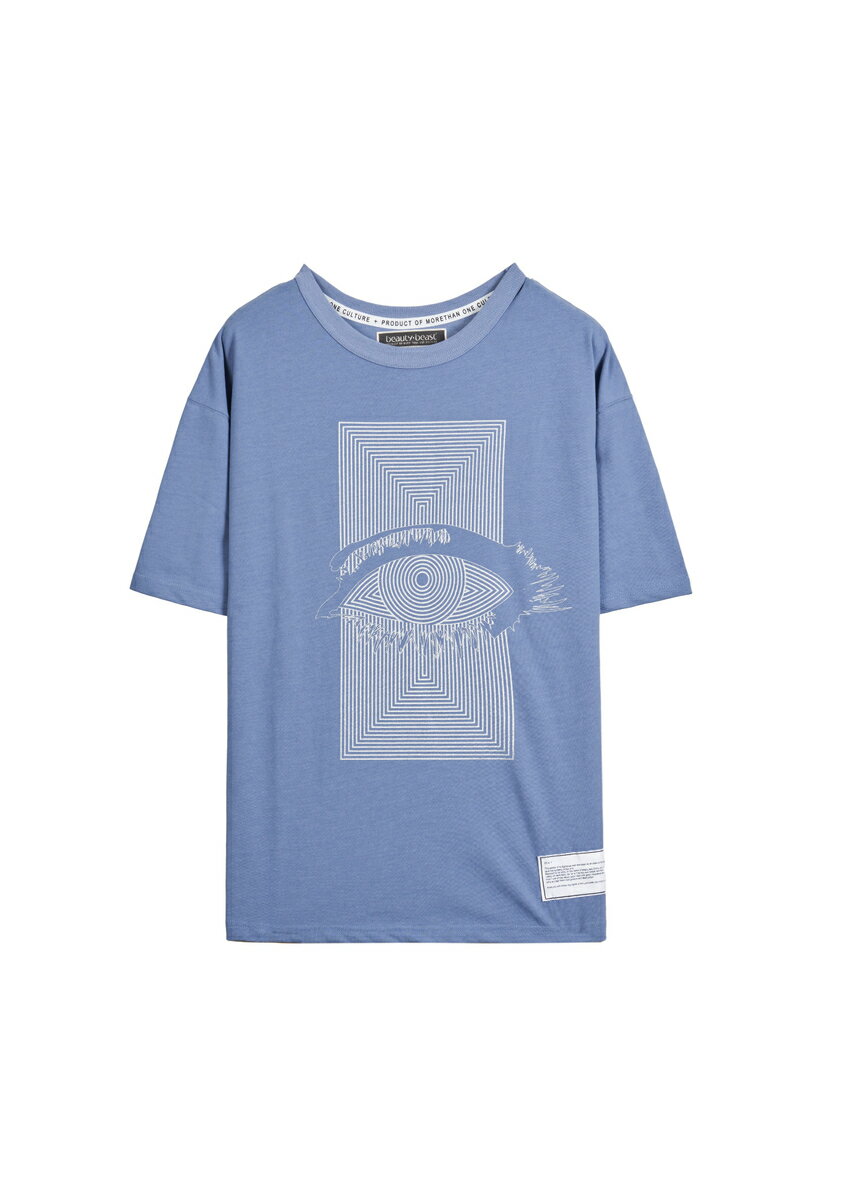 beauty:beast SS TEE / EYE OF PROVIDENCE (BLUE GRAY) 23SS ビューティービースト Tシャツ ビッグシルエット ワイド