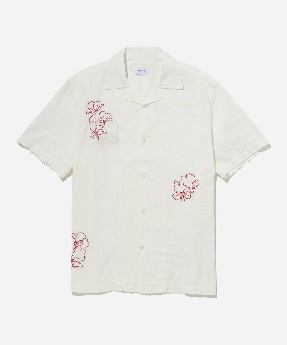 Rakuten - SATURDAYS NEW YORK CITY Canty Sz Embroidered Gauze SS Shirt 23ss サタデーズ ニューヨーク シティ シャツ 半袖