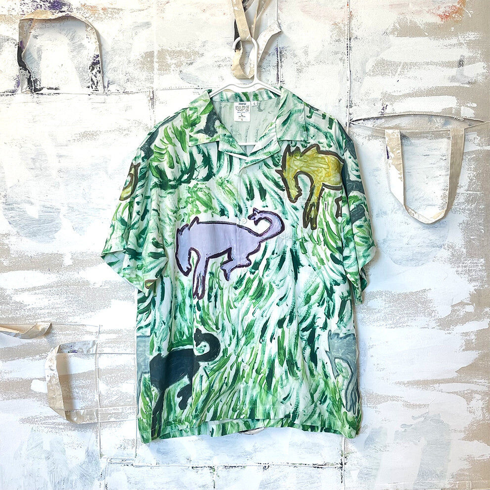4WD（4 WORTH DOING）Horse Painting S/S Shirt ストリート エーロン ポンダロフ 総柄 半袖シャツ