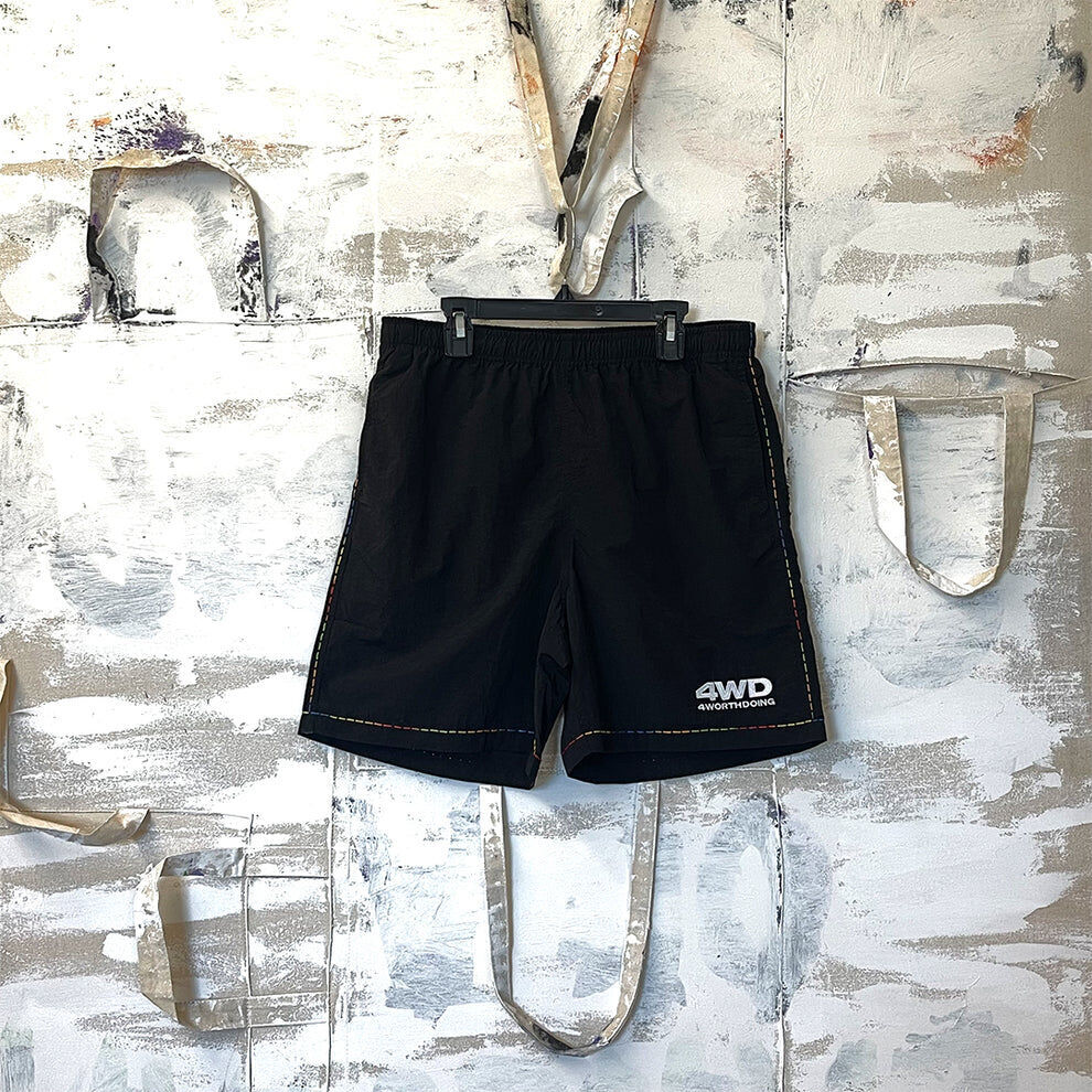Rakuten - 4WD（4 WORTH DOING）Gradient Stitched Shorts ストリート エーロン ポンダロフ ナイロンショーツ