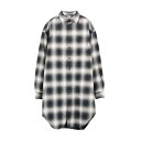 【スプリングセール50 OFF】 beauty:beast Ombre Check SUPER LONG SHIRT JKT (WHITE CKECK) ビューティービースト ロング シャツ ジャケット 23aw bb-89002 初売り