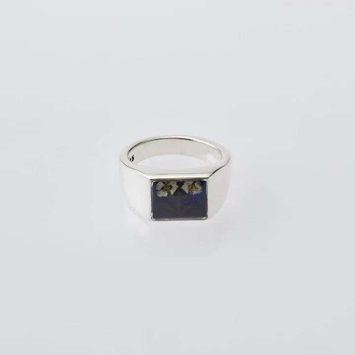 XOLO JEWELRY Signet Ring with Blue Flower ショロ ジュエリー ユニセックス リング XOR040