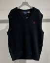 POLO RALPH LAUREN BIG FIT VESTビッグ フィット ベスト（BLACK）BIGシルエット BIGニット24SS ユニセックス 大人気アイテム