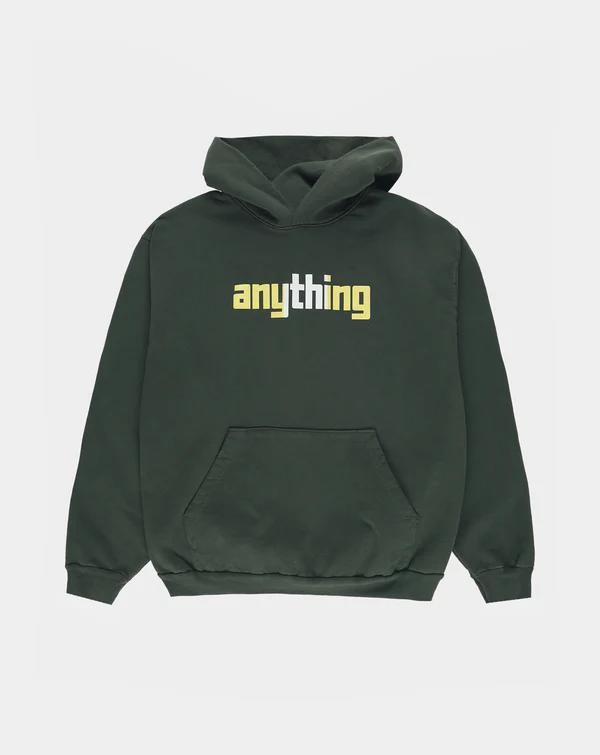 aNYthing Striped Logo Anything Hoodie - Forest Green 24SS エニシング ストリート エーロン ポンダロフ パーカー 国内限定展開
