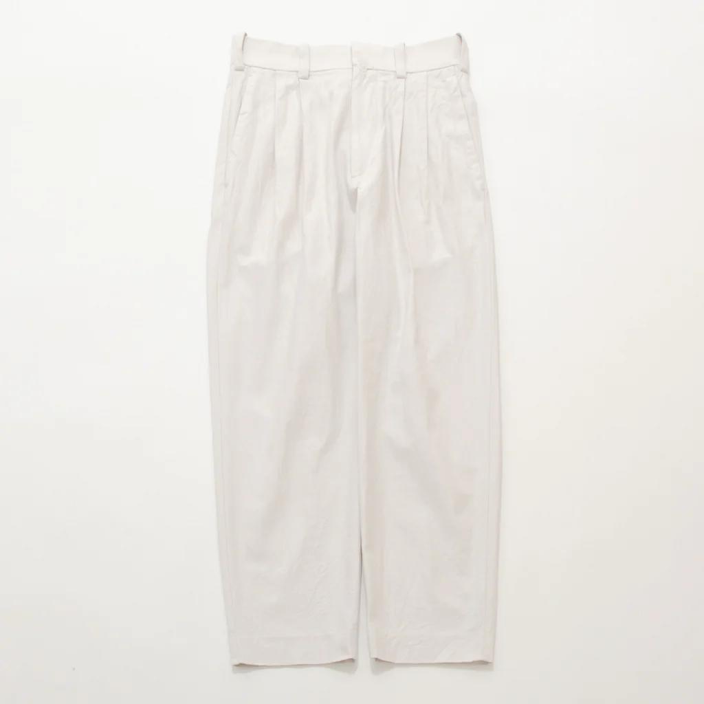 YAECA Chino Cloth Trousers Two Tuck Straight �䥨�� ���� �ġ����å� ���ȥ쥤�� �ѥ�� 25ss