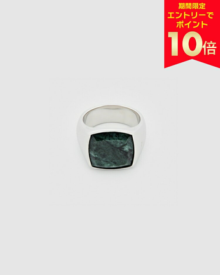 【エントリーでP10倍】TOM WOOD Cushion Green Marble（M) トムウッド クッション グリーン マーブル リング 人気アイテム シルバー ジュエリー 100341