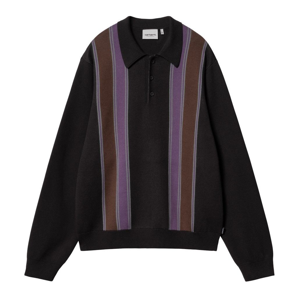 Rakuten - CARHARTT WIP L/S ARLO POLO - Black / Kendricks Stripe