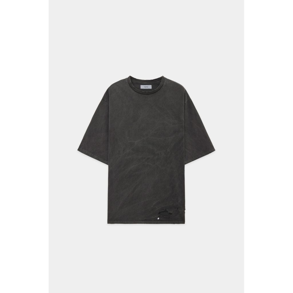乐天商城 - marka 40/2 ORGANIC COTTON KNIT CREW NECK DAMAGED TEE