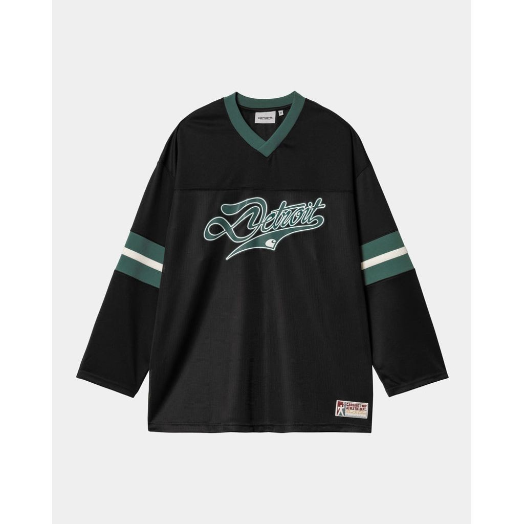 Rakuten - CARHARTT WIP L/S DETROIT MESH T-SHIRT - Black / Conifer / Wax