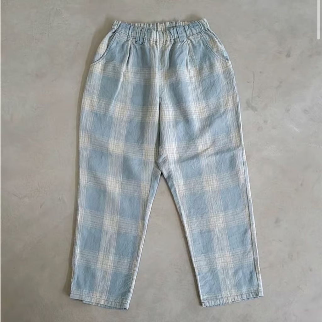 Rakuten - VOO BIG CHECK EZ SLACKS（SAX） ヴォー スラックス セットアップ可能 24SS ビッグチェック JAPAN MADE