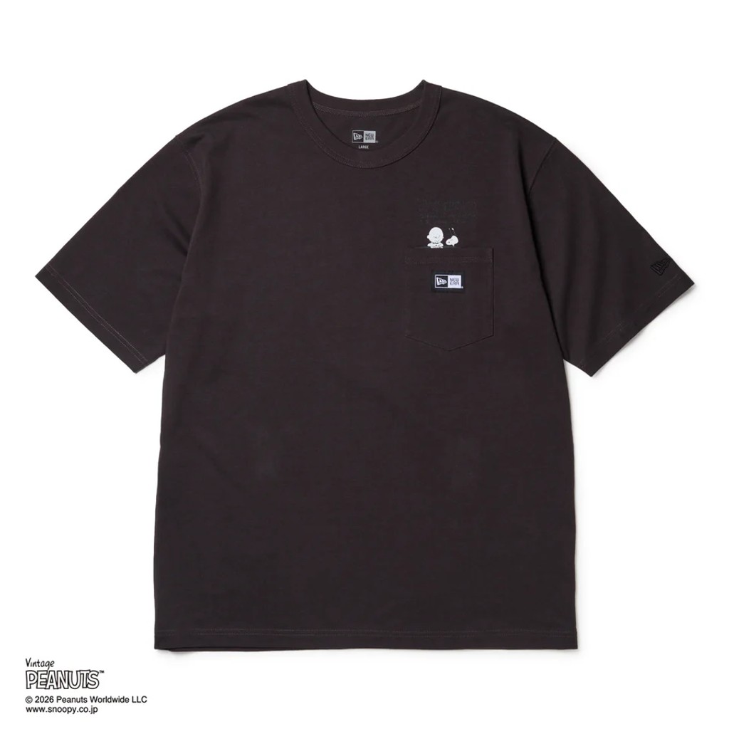 Rakuten - NEW ERA 半袖 ウォッシュド コットン ポケット Tシャツ Vintage PEANUTS ピーナッツ スミクロ