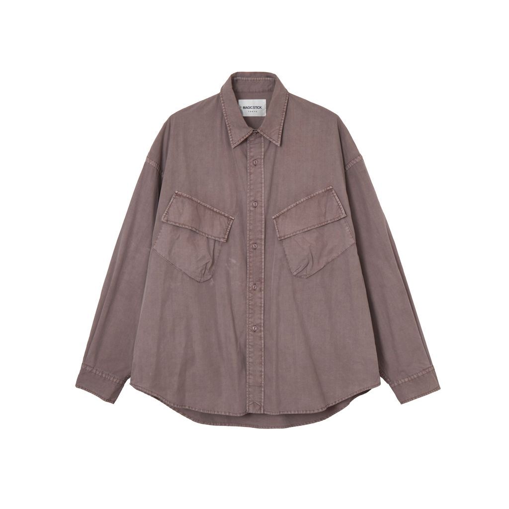 Rakuten - MAGIC STICK WIDE FIT UTILITY SHIRT (FADE RED BEAN)