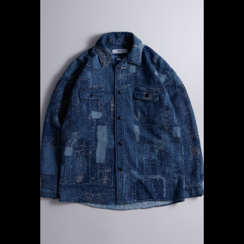 乐天商城 - 【予約商品】FDMTL FA26SH41JU BORO JACQUARD SHIRT JACKET 3YR WASH