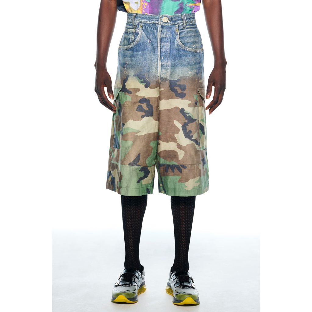 Rakuten - TOLQ Gradation Printed Denim Pants×Cargo Shorts