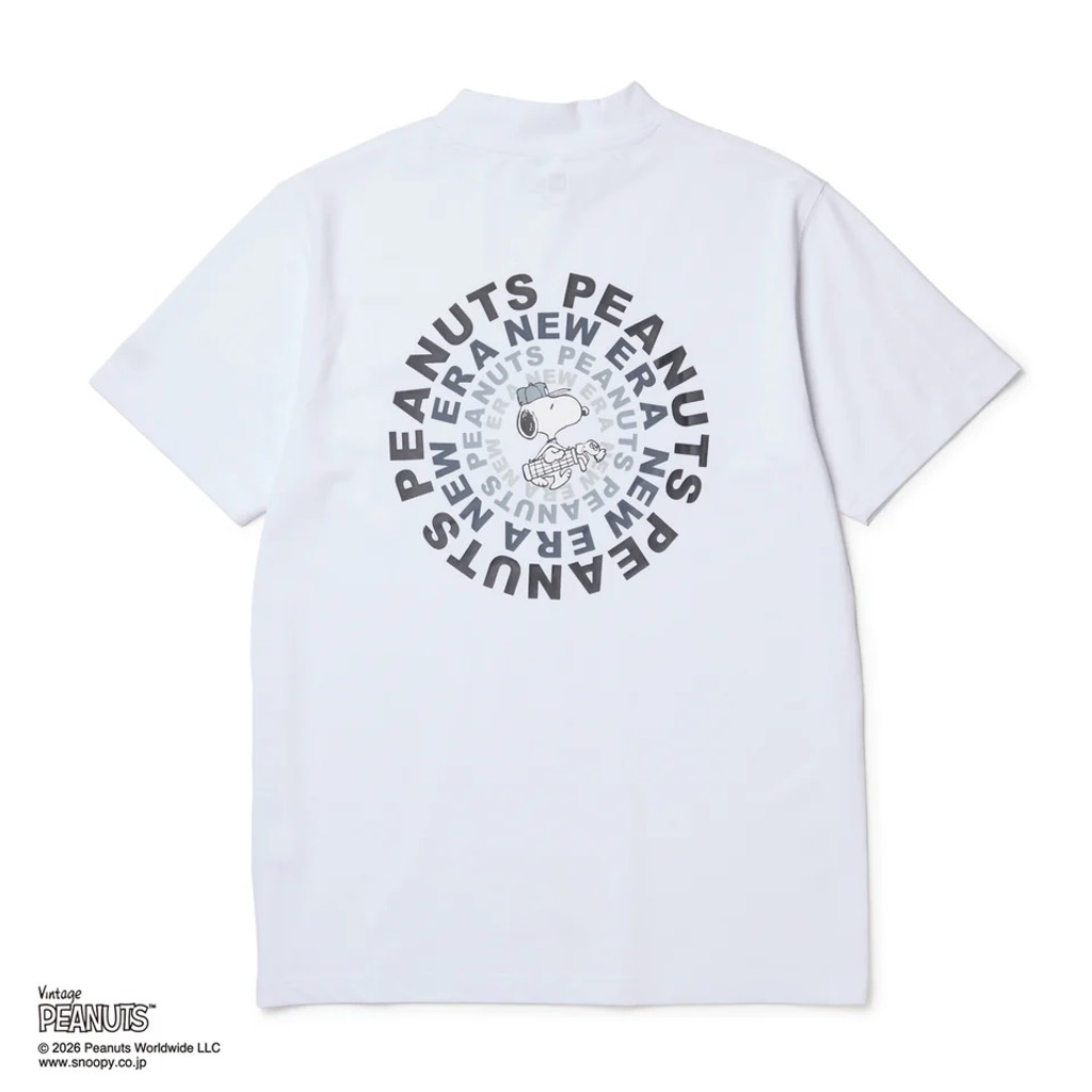 Rakuten - NEW ERA 半袖 ミッドネック Tシャツ Vintage PEANUTS ピーナッツ GOLF Circle ロゴ ホワイト