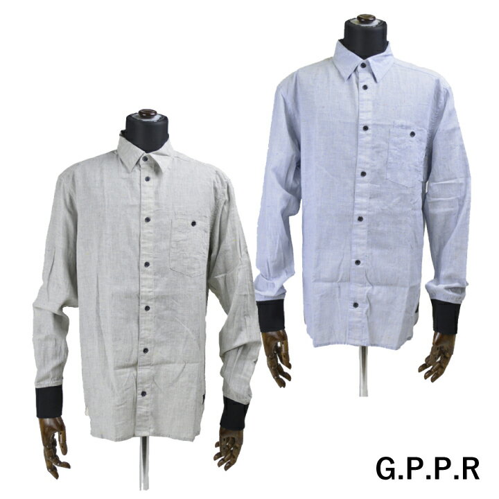 ジーピーピーア―ル GPPR デザインシャツ BRANSON ロングスリーブシャツ長袖 春 秋 シンプル おしゃれ お洒落 アメカジ【marquee】