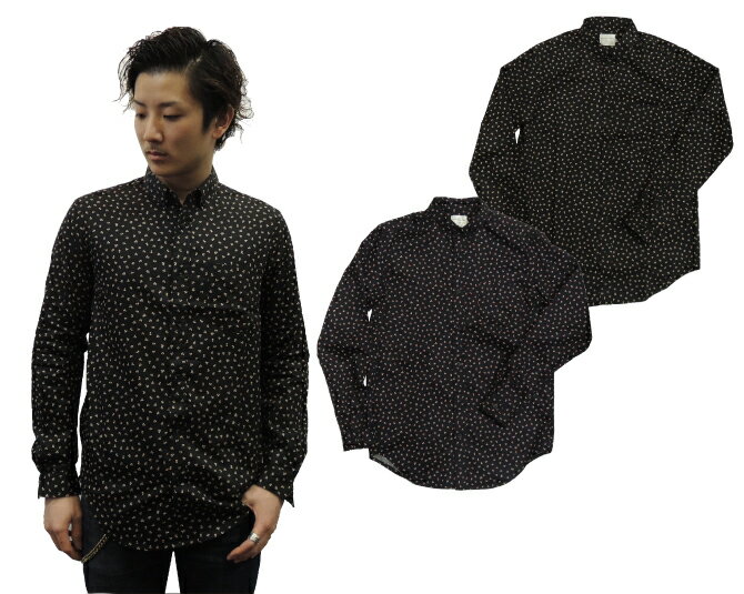 シェイズオブグレイ SHADES OF GREY Button Down Collar Shirt WVN371 ボタンダウンシャツ ドレスシャツ メンズ シャツ 花柄 小花 フォーマル デザイン シンプル 長袖 長袖シャツ オシャレ お洒落 デート お出かけ【marquee】