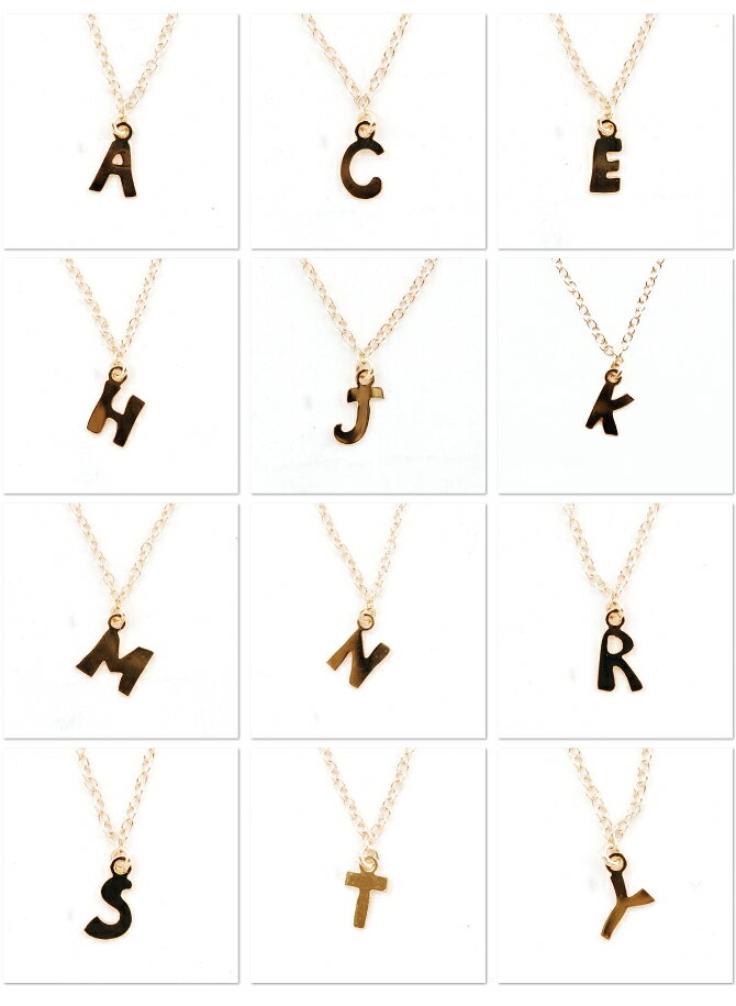 【メール便対応】kris nations クリス ネーションズ INITIAL NECKLACE イニシャルネックレス レイラ　ジュエリーやドギャードbiboe バイボーでも人気のゴールドネックレス【dq_gw】