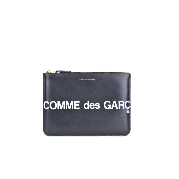 COMME des GARCONS コムデギャルソン HUGE LOGO SA5100HL ポーチ 小物入れ 本革 ブラック レディース メンズ【marquee】
