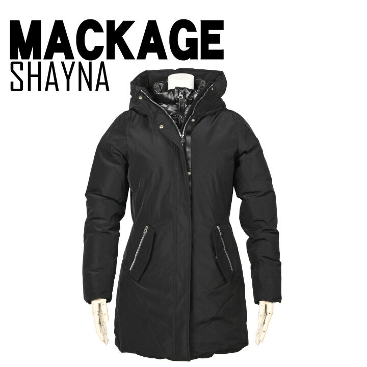 楽天marqueeマッカ―ジュ Mackage SHAYNA シェイナ ダウンジャケット 収納バッグ付き レディース フード付き ダウンコート ジップアップ 美シルエット 軽い 暖かい カナダ 大人 高級 ブランド 切り替え