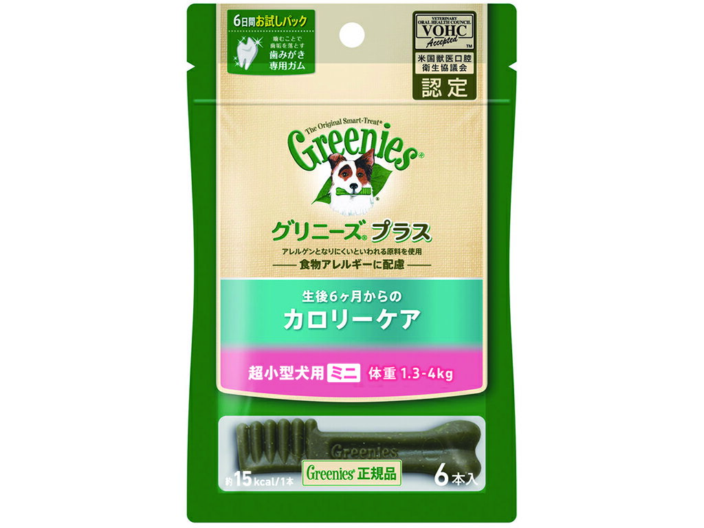 Chewing Gums - グリニーズプラスカロリーケア超小型犬用ミニ1.3-4kg6本入 ドッグ ペット ガム 歯磨き おやつ ケア用品 [trmt]