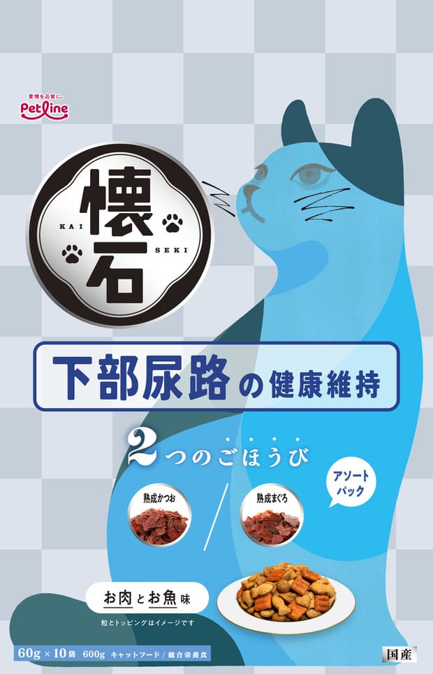 Rakuten - ペットライン 懐石2つのごほうび下部尿路の健康維持600g 成猫 キャットフード 総合栄養食 低脂肪 かつお まぐろ 小分け 国産[trmt]