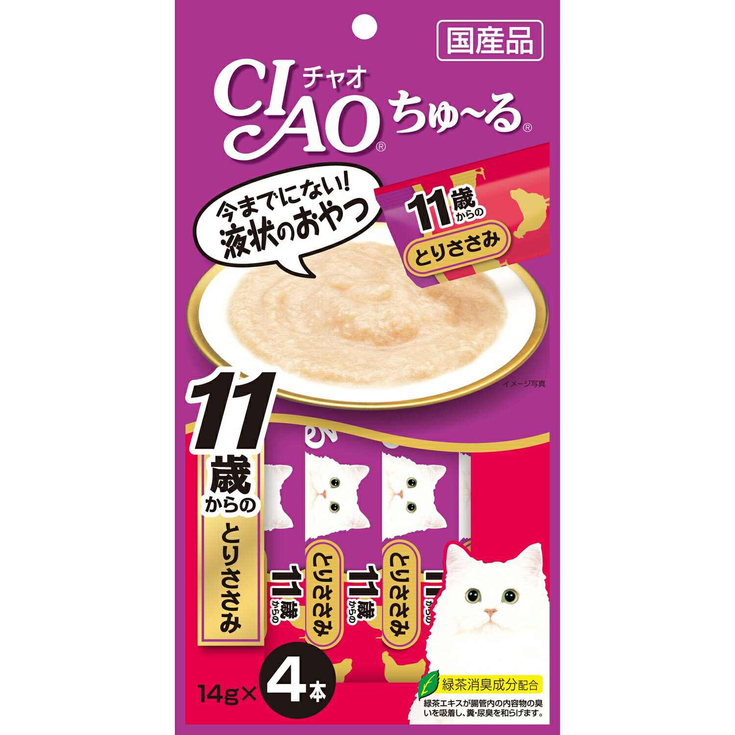 Rakuten - CIAOちゅ〜る11歳からのとりささみ14g×4本 [trmt]