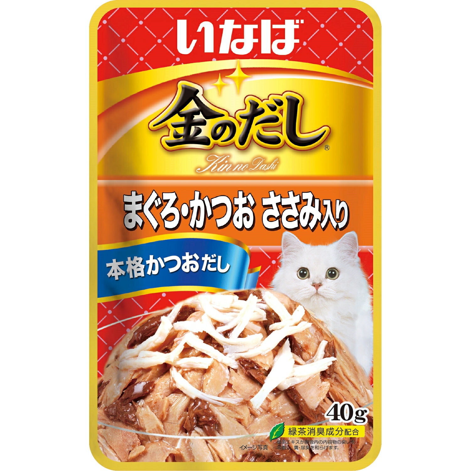 Rakuten - いなばペットフード 金のだしまぐろ・かつおささみ入り40g 猫 キャットフード かつお まぐろ ささみ ウェットフード [trmt]