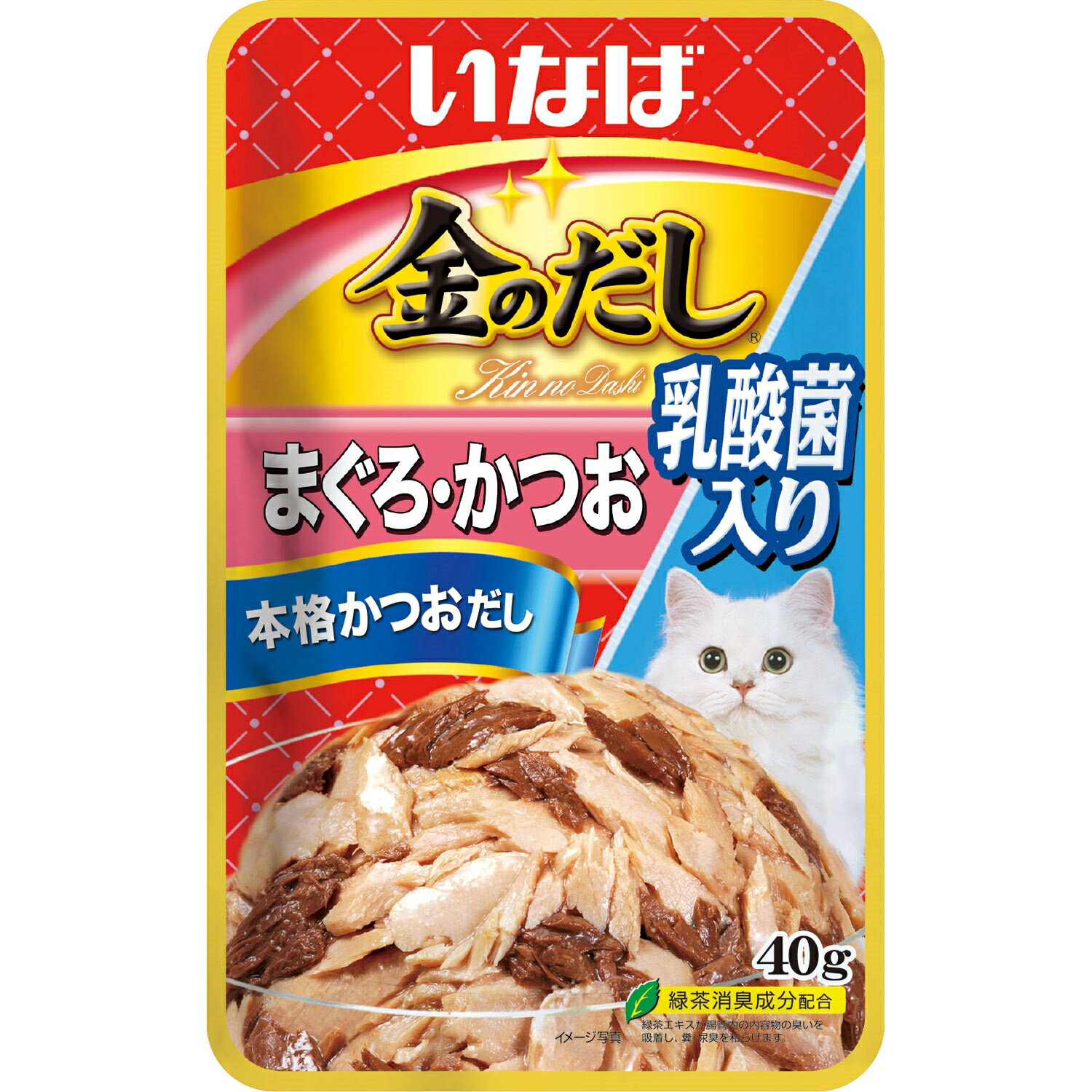 Rakuten - いなばペットフード 金のだし乳酸菌入りまぐろ・かつお40g 猫 キャットフード かつお まぐろ ウェットフード [trmt]