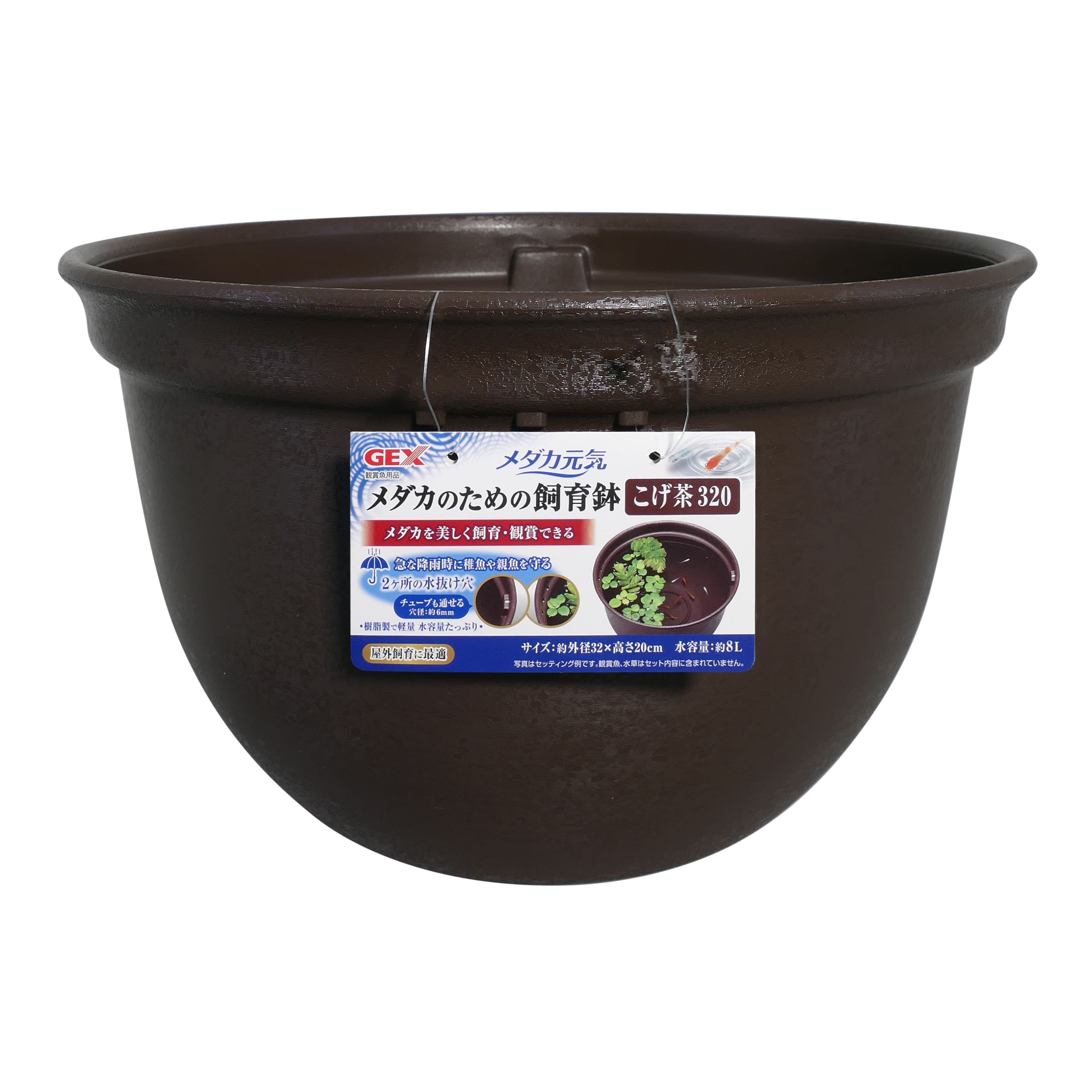 ジェックスメダカ元気メダカのための飼育鉢こげ茶32032cmこげ茶 [trmt]